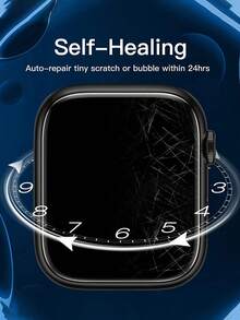 3入組透明水凝膠手錶保護膜,適用於38/40/42/44/45/49毫米手錶