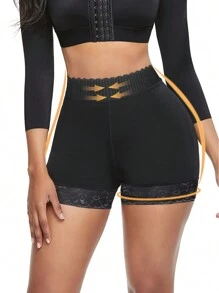 High Waist Shapewear Tummy Control Panties - Black - View 1