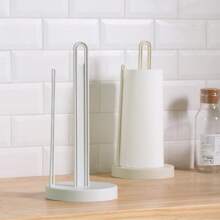 1pc Freestanding Paper Towel Holder For Kitchen, Countertop, Dining Room, Contemporary Style Towel Rack - Beige - View 2