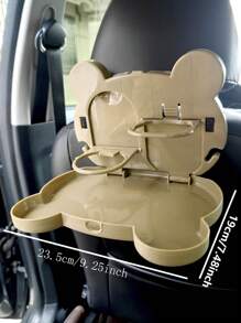 1入組卡通熊設計車座後背食品托盤 - 卡其色 - 查看 3