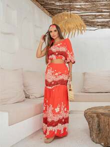 Women Two-piece Outfits - 珊瑚粉 - 查看 2