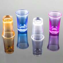 4入組塑料精神shot杯,派對酒吧俱樂部飲品工具婚禮酒杯雞尾酒子彈伏特加杯 - 混色 - 查看 3