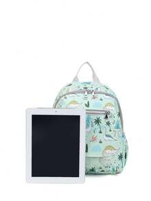 1pc Dinosaur Patterned Nylon Bottle Holder With Large Capacity And Zipper Closure, Suitable For Moms Daily Needs - Green - View 6