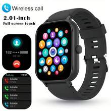 2.01英寸智能手錶,男女通用,無線呼叫信息提醒,久坐提醒,多功能運動手錶