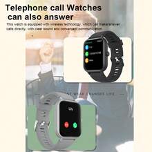2.01英寸智能手錶,男女通用,無線呼叫信息提醒,久坐提醒,多功能運動手錶