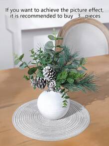 1入組29cm(h)模擬松球松針貨葉枝掛飾,適用於家庭、旅店、商場、聖誕派對裝飾