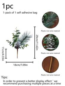 1入組29cm(h)模擬松球松針貨葉枝掛飾,適用於家庭、旅店、商場、聖誕派對裝飾