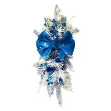 1入組45cm聖誕樓梯裝飾花環帶led燈飾,北歐風情家居佈置 - 藍色 - 查看 7