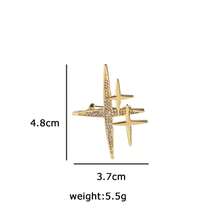 1pc Metallic Sea Star Shaped Rhinestone Brooch (Gold) - Gold - View 4