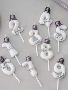 1 Miếng Sinh nhật Trang trí bánh kem Hoạt hình Hoàng tử & Phong cách công chúa Số Nến In Trắng Hoặc Kẹo Màu sắc - trắng - Xem 4