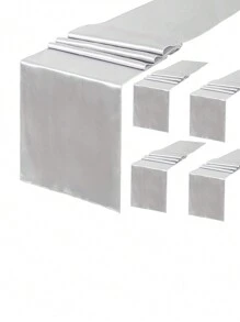 5 cái Xa ten khăn Trải Bàn , Khăn trải bàn , Cho đám cưới Các bữa tiệc , Sinh nhật Các bữa tiệc , Yến tiệc , Tốt nghiệp , Hôn ước , Năm mới Các bữa tiệc - Bạc - Xem 1