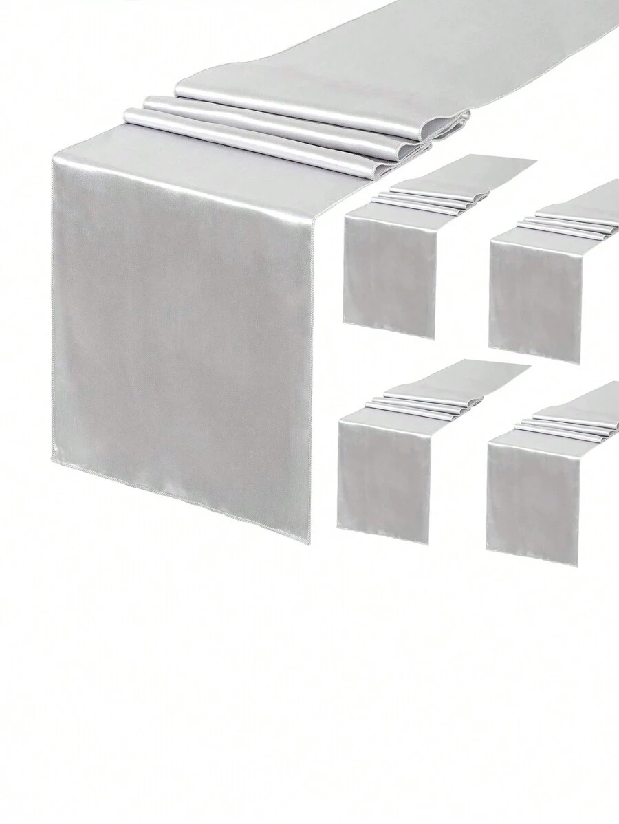 5 cái Xa ten khăn Trải Bàn , Khăn trải bàn , Cho đám cưới Các bữa tiệc , Sinh nhật Các bữa tiệc , Yến tiệc , Tốt nghiệp , Hôn ước , Năm mới Các bữa tiệc - Bạc - Xem 1