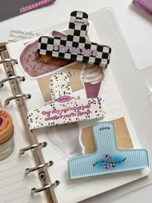 1pc American Retro Style Acrylic Memo Clip, Highly Attractive Paper Clip For Students, Receipt, Random Style - Multicolor - View 2
