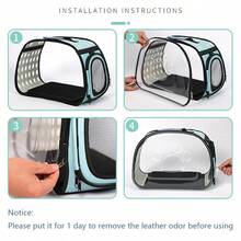 1 件猫太空舱透明猫咪包透气宠物包小型犬猫背包旅行笼子手提包适用于小猫 - 淺粉色 - 查看 3