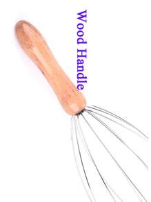 手持式按摩器，1 件木柄 12 爪头皮按摩工具，用于头部护理、头发、美发工具、头发护理、学校、返校、旅行、旅行必需品、家庭必需品、水疗、按摩工具、按摩、按摩器、水疗 - 黃色 - 查看 4