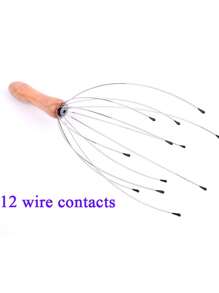 手持式按摩器，1 件木柄 12 爪头皮按摩工具，用于头部护理、头发、美发工具、头发护理、学校、返校、旅行、旅行必需品、家庭必需品、水疗、按摩工具、按摩、按摩器、水疗 - 黃色 - 查看 8