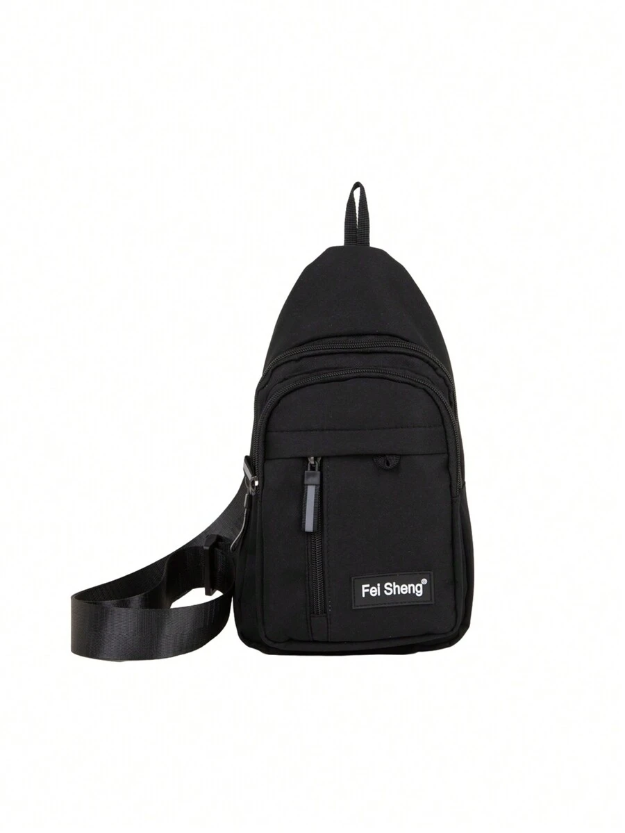 字母印花胸包,多功能運動戶外休閒手機肩背包,斜跨包