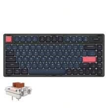 AJAZZ AK832pro Wireless Dwarf Shaft Mechanical Keyboard Adaptable Tablet Office TFT Color Screen Ink Red Fugue (RGB) Triple Mode - TFT Color Screen Gasket Structure Gothic Shaft - Brown switch - Red - View 2