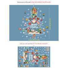 1 件聖誕靜電窗貼,聖誕樹雪人聖誕老人雪花圖案玻璃窗貼,臥室入口客廳門廊家居裝飾,可移除貼紙 - 彩色 - 查看 2