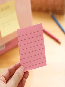 100 Sheets Colored Square Sticky Notes~Creative Simple Horizontal Line Sticky Notes Book Square Message Notes - Multicolor - View 3