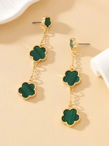 1對甜美復古金屬流蘇雕花款項鍊耳環,時尚珠寶約會禮物