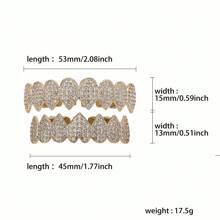 歐美風格8顆鑲入心形設計牙套 - 金黃色 - 查看 6