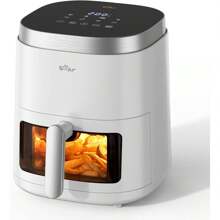 Bear Air Fryer, 5.3Qt for Quick and Oil-Free Healthy Meals, Easy View and Smart 8 in 1 Digital Touchscreen, Shake Reminder, Dishwasher-Safe & Non-stick Basket, Disposable Paper Liner and Recipes included,White - Nhiều màu - Xem 1