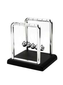 Metal Pendulum Ball Newton Ball Physics Science Pendulum Desk Table Decor Steel Balance Ball Best Gifts - Black - View 1
