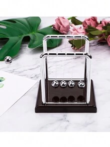Metal Pendulum Ball Newton Ball Physics Science Pendulum Desk Table Decor Steel Balance Ball Best Gifts - Black - View 2