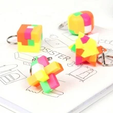 5pcs Plastic Creative Puzzle Keychain - Multicolor - View 3