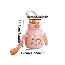 新款高美 316不鏽鋼保溫杯兒童可愛便攜手提帶水杯便攜吸管大肚杯480ml