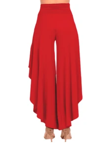 Falda pantalon ancho con volanes - Rojo - Ver 3