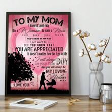 1 szt. Różowy Do Mama Love Poster Romantyk Matka  Prezent Płótna Obraz Artystyczny Rodzina Sztuka ścienna Sypialnia Gabinet Dekoracje