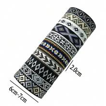 10 件/套復古手工男士編織手鍊,波西米亞風格尼泊爾七彩條紋鑽石圖案印花布料女士手鍊 - 星星 - 查看 3