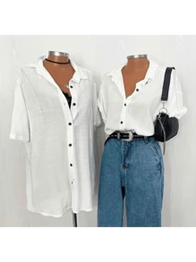 Women Blouses - 白色 - 查看 1