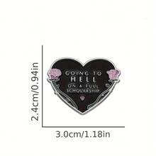 1pc 卡通創意可愛幾何愛心玫瑰字母金屬胸針合金卡通可愛節日裝飾別針女士女孩裝飾徽章節日禮物