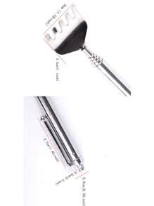 Stainless Steel Scratcher,1Pc Back Scratcher Manual Five Section Retractable Aid Stick Body Itch Scratching Tool,Gua Sha,Lymphatic Drainage,Cellulite,Back Scratchers,School,Back To School,Travel,Travel Essentials,Home Essentials,Spa,Massage Tool,Massage,Massager,Spa - Silver - View 6