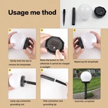 2入組室外白色防水太陽能圓形地面扎根高亮草坪燈,適用於花園庭院裝飾,景觀和草坪燈 - 白色 - 查看 5