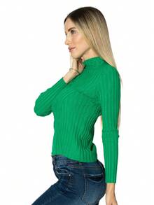 Sweater Women's Sweater Blouse Winter Autumn - Green - View 3