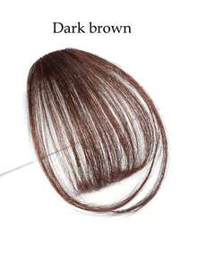 Fake  Air Bangs Hair Clip-In Extension Synthetic Fake Fringe Natural False hairpiece For Women Clip In Bangs - Brown - View 2