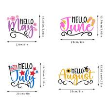 12個月字母熱轉印貼片,燙印貼紙,燙印貼花,適用於女裝、男裝、衣服、背心、t恤