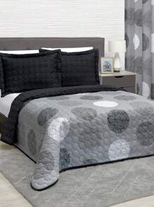 Home Elephant Edredón Ligero Matrimonial Gris Geométrico Dos Vistas Hamburgo - Gris - Ver 1