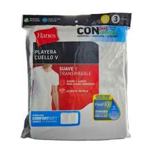 Playera Cuello V de Caballero Hanes Blanca Mod 7771 - Blanco - Ver 1