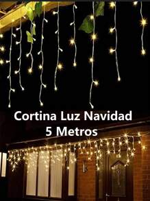 Serie Cortina Navideña Blanca Calida Luz Led 5 Metros - Amarillo - Ver 1