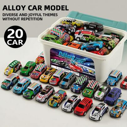 20 pezzi Auto giocattolo in lega pressofusa, colori e modelli casuali, auto giocattolo, camion semi-rimorchio, auto giocattolo, auto, giocattoli, auto