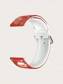 1條聖誕主題紅色卡通鹿 Tpu手錶表帶,相容性:華為、三星、小米,錶帶寬度:20mm、22mm - 紅色 - 查看 4