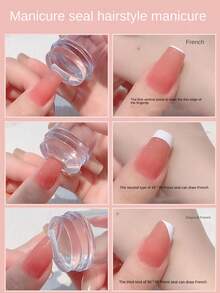 1套指甲藝術矽膠印章,刮刀和模板,美甲印章轉印工具