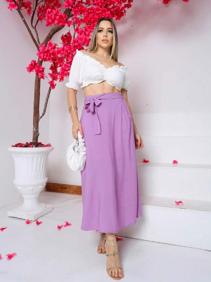 Women Skirts - Purple - View 1