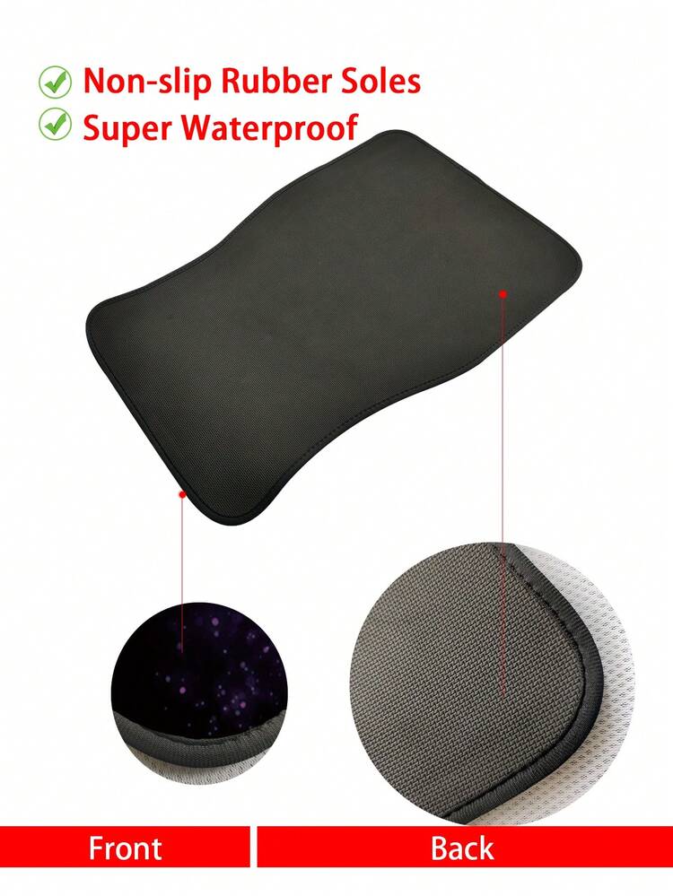 1 Pieza Alfombra Universal Para Automóvil Con Estampado De Mariposas Moradas Para Asientos Delanteros - Multicolor - Añade 4