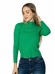 Sweater Women's Sweater Blouse Winter Autumn - Green - View 2